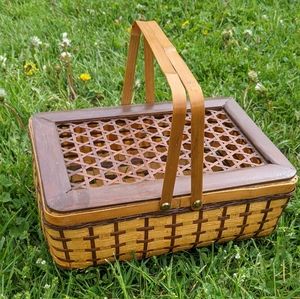 Vintage woven wood basket
